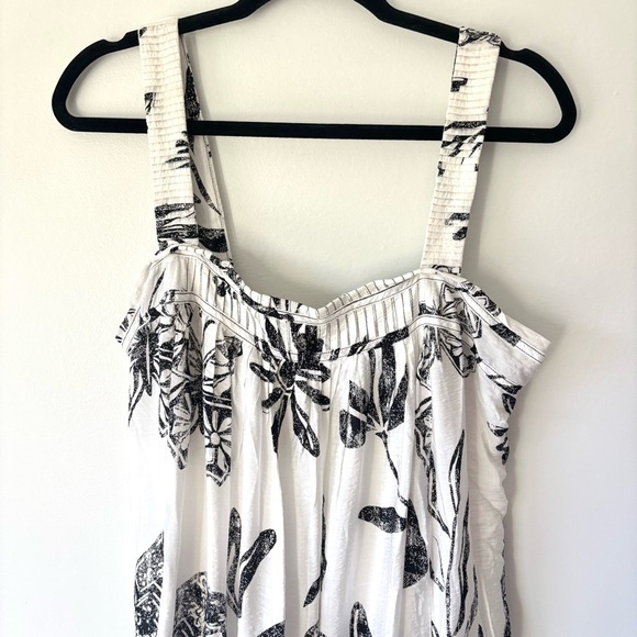 Anthropologie Square-Neck Waistless Hawaiian Floral Midi Maxi Pocket Dress - Picture 3 of 14